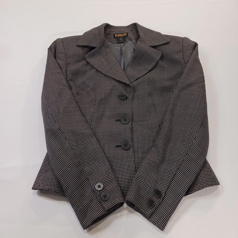 Georgiou Studio Woman’s Gray 3-Button Collar Wool Blend  Blazer Jacket Size 0